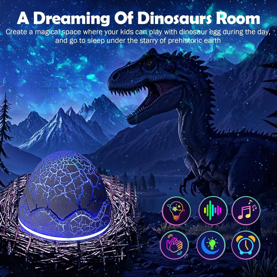Galaxy Projector Light for Bedroom Star Projector Dinosaur Egg Night Lights for Kids Room with White Noise Bluetooth Speaker Timer and Remote Room Decor Gifts for Girls Boys Birthday.