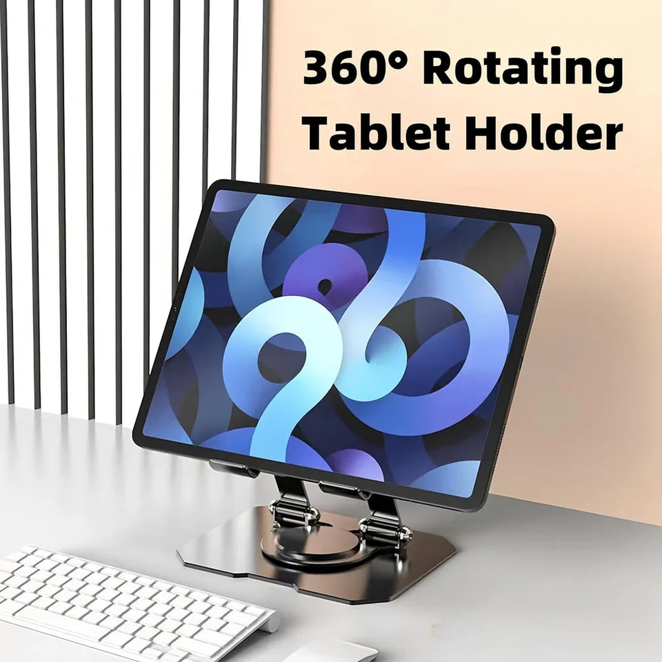 Adjustable Laptop Stand with 360° Rotating Base Tabletop Stand Foldable Portable Stand Holder Compatible for Notebook Ipad, laptop
