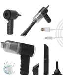 3 in 1 Portable Electric Nail Drill Professional Cleaner Dust Collection /Lighting Car Vacuum 120W High-Power Handheld Wireless Vacuum Cleaner Home Car Dual USB Rechargeable (Black)