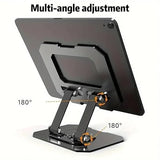 Adjustable Laptop Stand with 360° Rotating Base Tabletop Stand Foldable Portable Stand Holder Compatible for Notebook Ipad, laptop