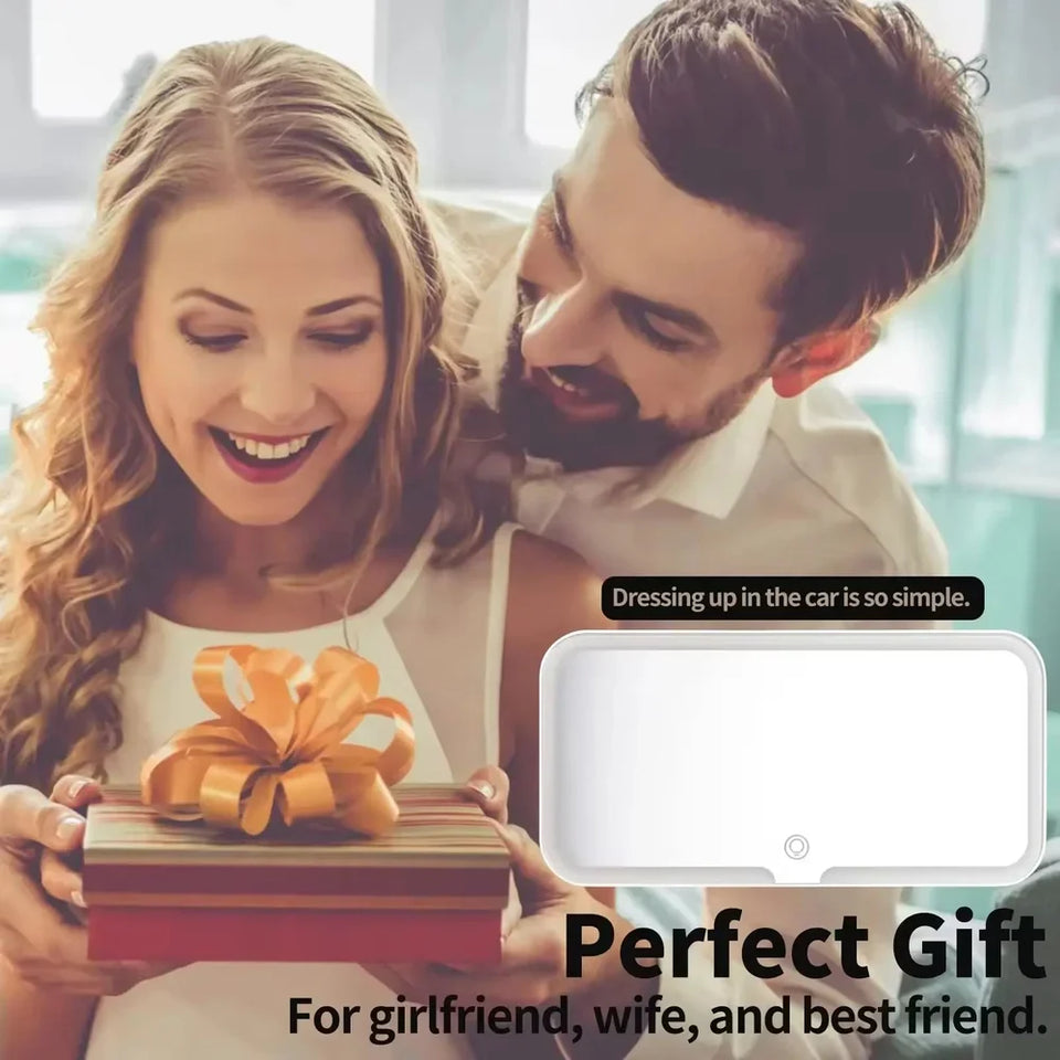 Upgrade Car Sun Visor Vanity Mirror,Big Led Car Mirror with 3 Light Modes & 80 LEDs,Rechargeable Car Makeup Mirror - Dimmable Touch Control,Car Light Up Mirror Universal for Car Truck SUV