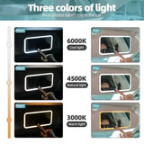 Upgrade Car Sun Visor Vanity Mirror,Big Led Car Mirror with 3 Light Modes & 80 LEDs,Rechargeable Car Makeup Mirror - Dimmable Touch Control,Car Light Up Mirror Universal for Car Truck SUV