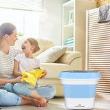 2Kg Portable Foldable Mini Top Loading Washing Machine with Spinner & Dryer for Baby Clothes, Semi Automatic Bucket Washer with Modes for Home, Travel & Multipurpose (Multi)