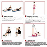 Pull Reducer Training Bands 4 Tubes Body Trimmer Pedal Exerciser Yoga Cross fit Exercise, Arm Exercise, Tummy Body Building Training Men and Women (Red) (Multi)