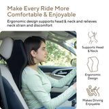 Foam Premium Car Neck Rest Pillow: Comfortable Pillows - Enhance Your Driving Experience With Our Pillow For Seats Perfect Support Long Journeys, Medium, Black
