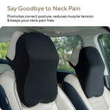 Foam Premium Car Neck Rest Pillow: Comfortable Pillows - Enhance Your Driving Experience With Our Pillow For Seats Perfect Support Long Journeys, Medium, Black